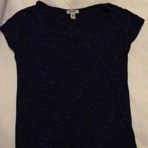 Navy rayon dolman scoop neck T-shirt